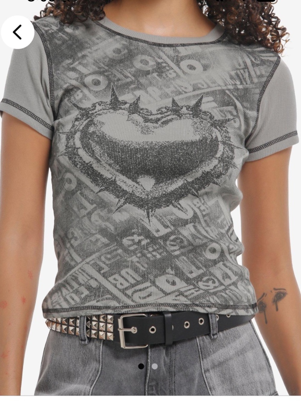 Barbed Wire Heart Ribbed Top